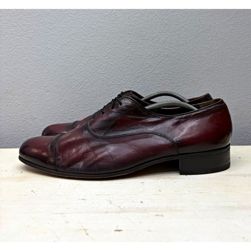 Florsheim Burgundy Leather Cap Toe Oxford Dress Shoes Mens Size 13